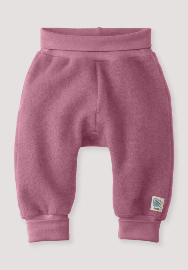 hessnatur Baby Wollfleece Hose Regular aus Bio-Merinowolle und Bio-Baumwolle - rosa - Größe 86/92