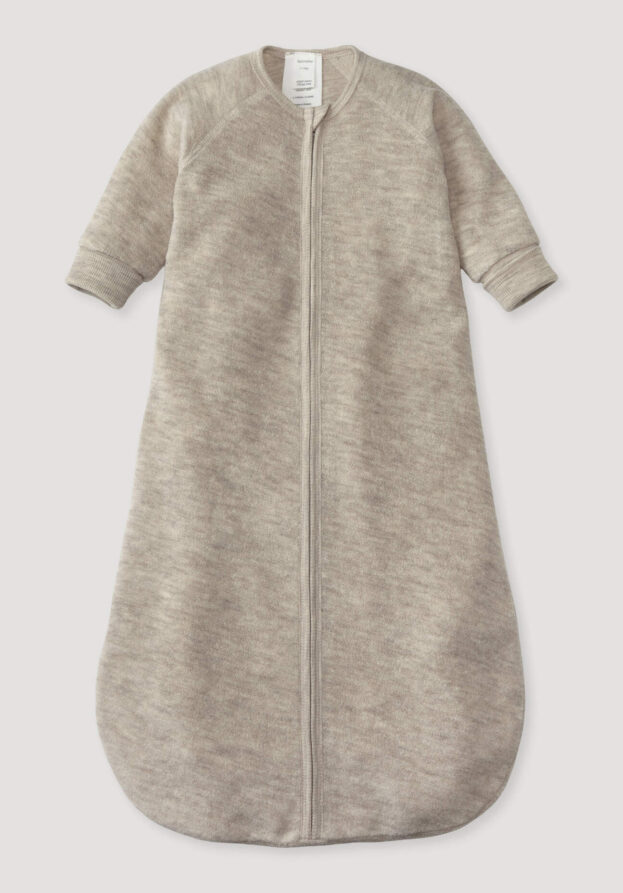 hessnatur Baby Wollfrottee Schlafsack aus Bio-Merinowolle - beige - Größe 90 cm