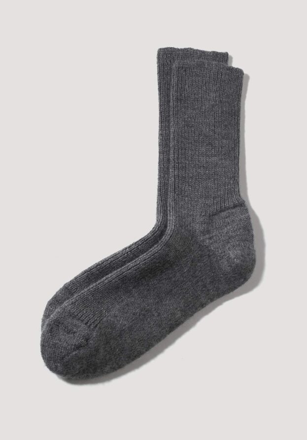 hessnatur Wollsocke aus Bio-Merinowolle - grau - Größe 46/47