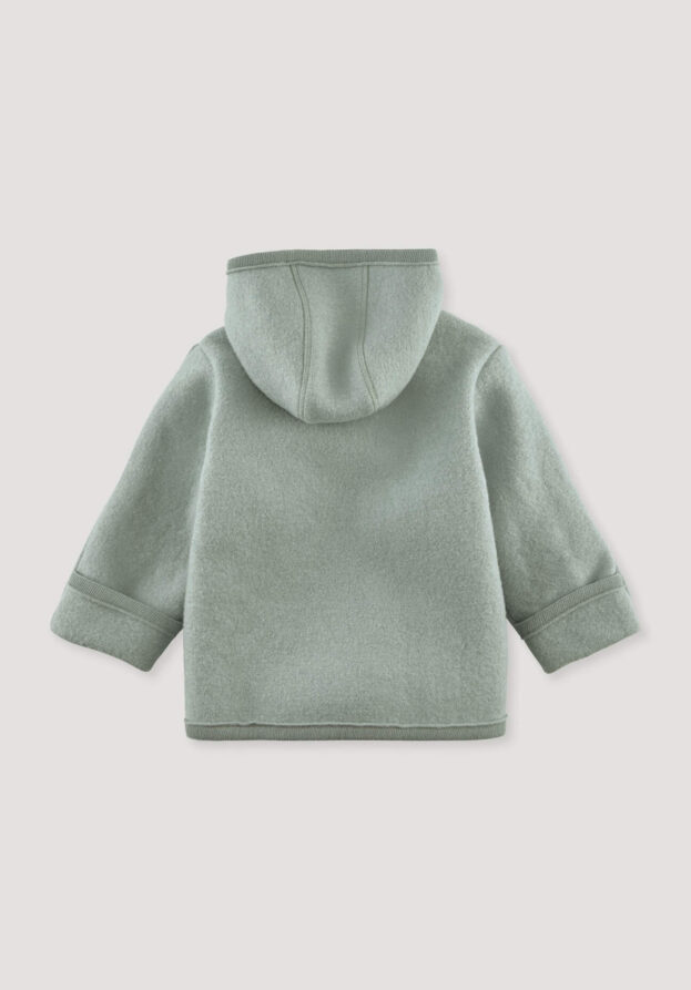 hessnatur Baby Wollwalk Jacke Regular aus Bio-Merinowolle - grün - Größe 74/80