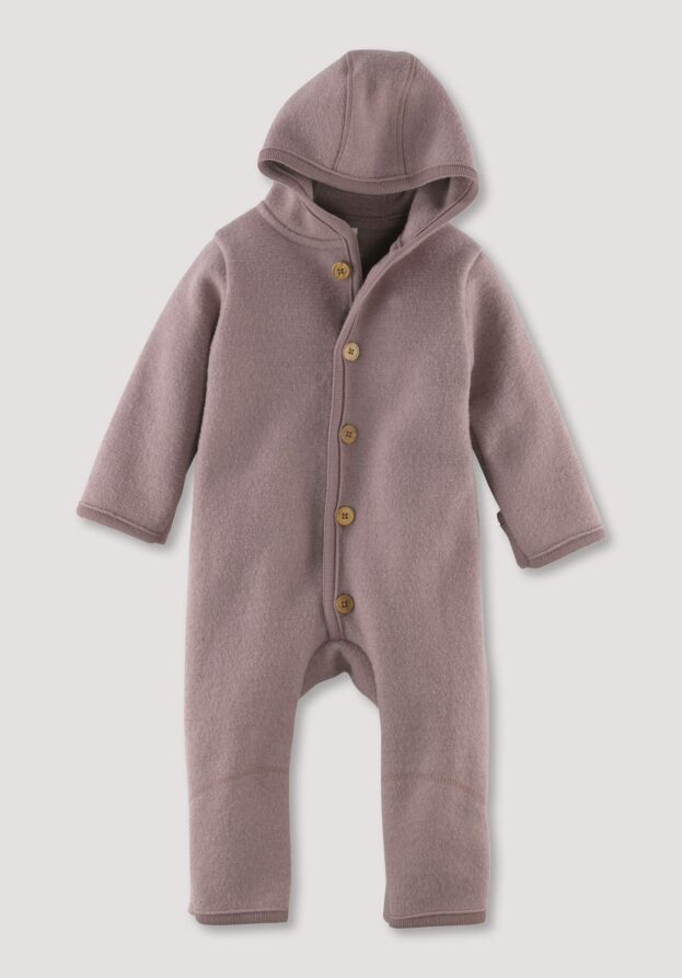 hessnatur Baby Wollwalk Overall Regular aus Bio-Merinowolle - lila - Größe 50/56