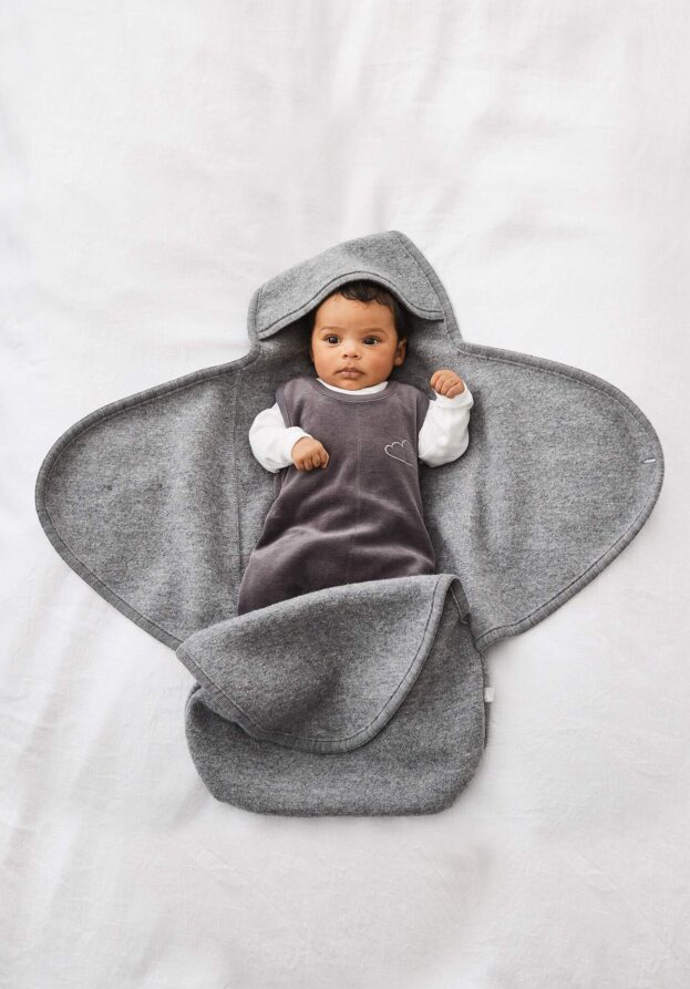 hessnatur Baby Wollwalk Sack aus Bio-Merinowolle - grau - Größe 76 cm