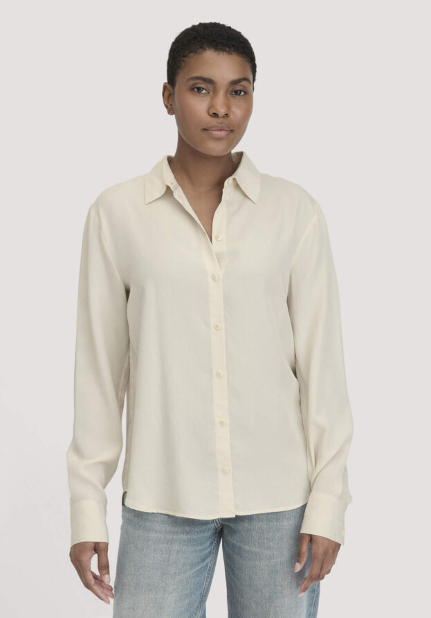 hessnatur Damen Bluse Relaxed aus TENCEL™ Lyocell - beige - Größe 34