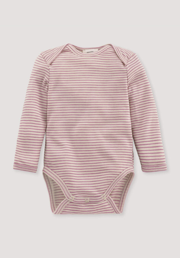 hessnatur Baby Body Langarm aus Bio-Merinowolle mit Seide - rosa - Größe 62/68