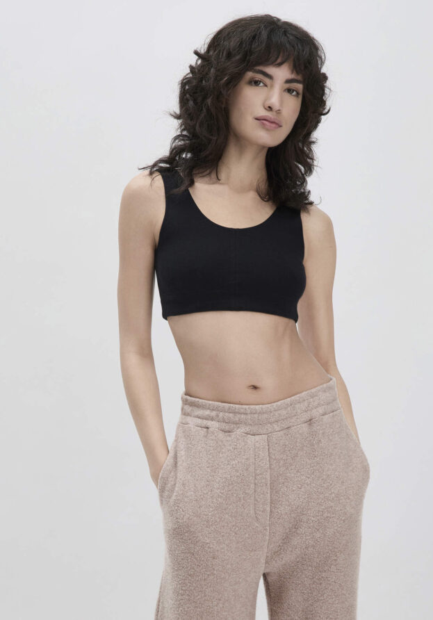 hessnatur Loungewear Bustier ACTIVE LIGHT aus Bio-Baumwolle - schwarz - Größe 34