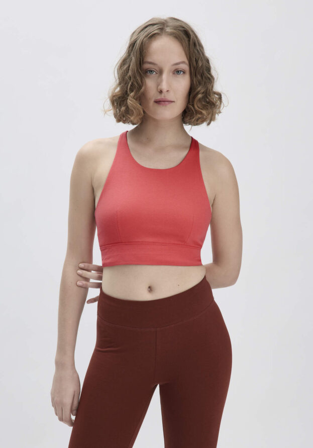 hessnatur Loungewear Bustier Highneck ACTIVE LIGHT aus Bio-Baumwolle - rot - Größe 40
