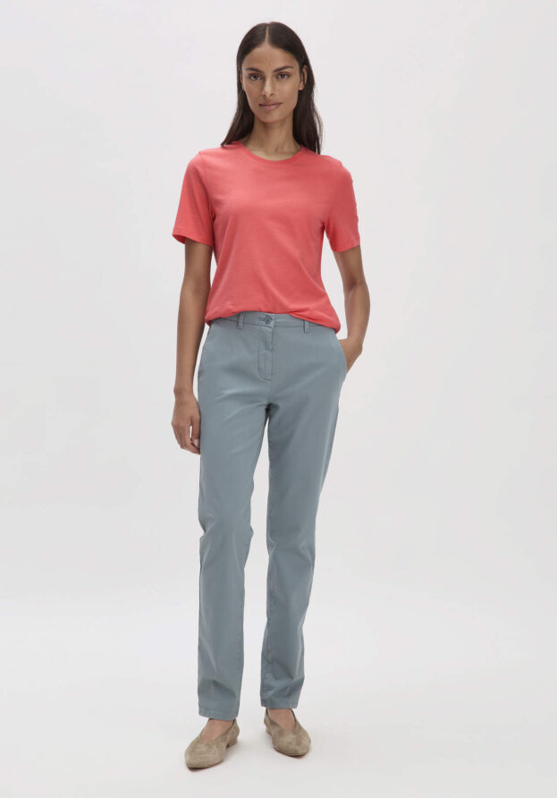 hessnatur Damen Chino Straight Leg Regular aus Bio-Baumwolle - grün - Größe 36