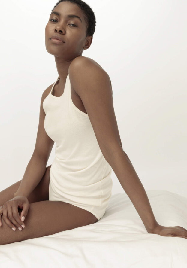 hessnatur Damen High-Neck Tanktop im 2er-Pack PURE COTTON aus Bio-Baumwolle - natur - Größe 44