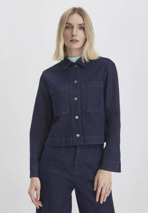 hessnatur Damen Jeans Jacke Oversized BETTER RECYCLING aus wertvollem Bio-Denim - blau - Größe 48
