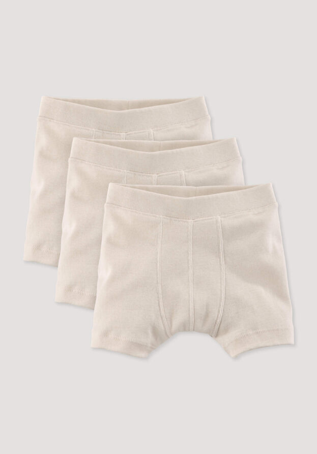 hessnatur Kinder  Jungen Pants Regular Cut im 3er-Pack aus Bio-Baumwolle - natur - Größe 134/140