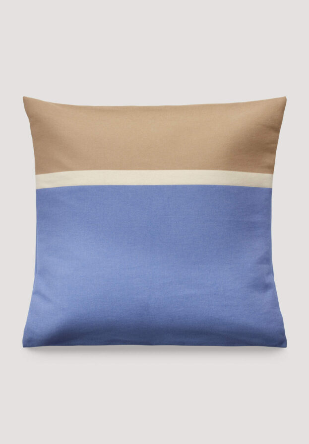 hessnatur Kissenbezug Turku aus Bio-Baumwolle - blau - Größe 70x70 cm