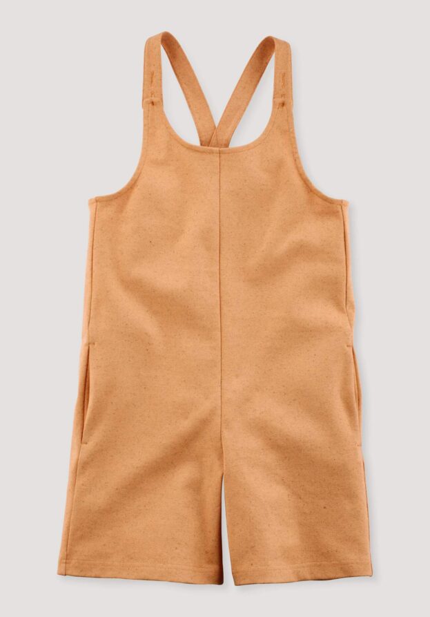 hessnatur Kinder Latzhose aus Bio-Baumwolle mit Hanf und Schurwolle - orange - Größe 158/164