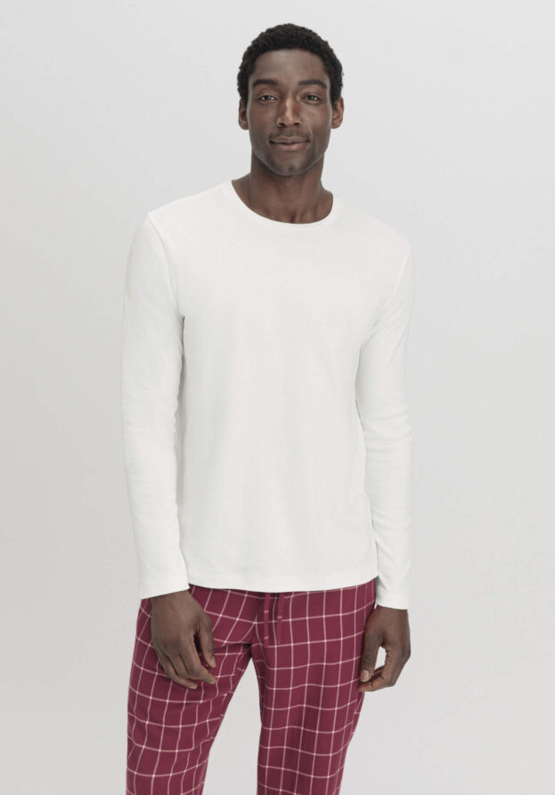 hessnatur Herren Longsleeve PURE NATURE aus Bio-Baumwolle - weiß - Größe 46