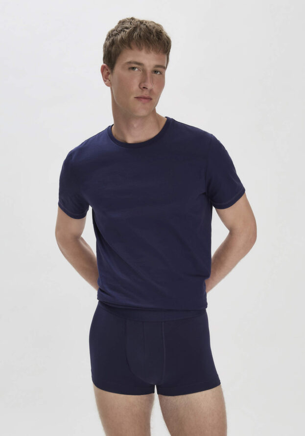 hessnatur Herren Pants Regular Cut im 3er-Pack COTTON MIX aus Bio-Baumwolle - blau - Größe 8 = XXL