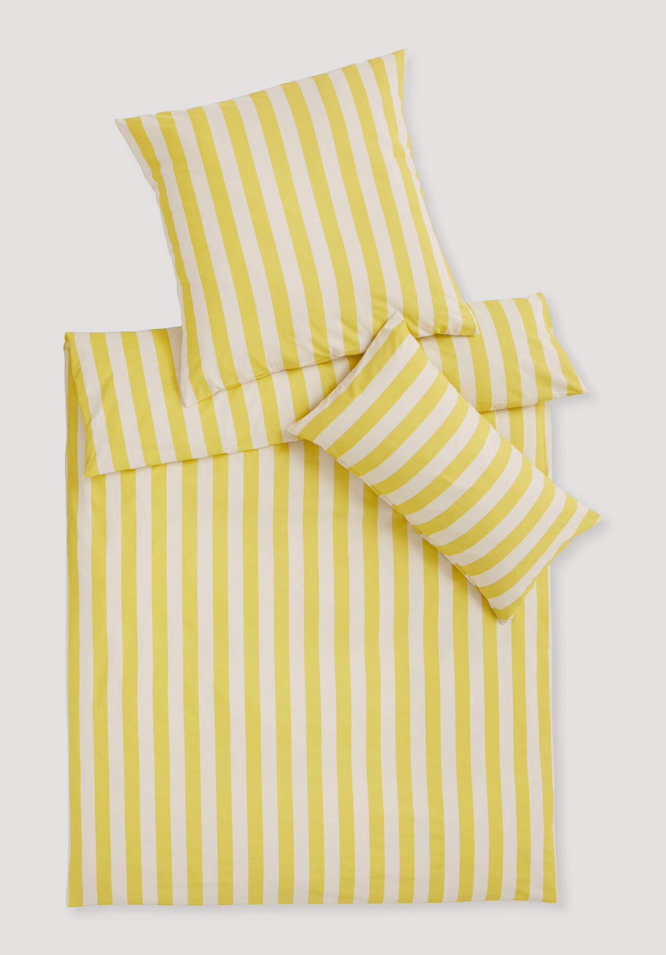 hessnatur Renforcé Bettwäsche-Set CANNES aus Bio-Baumwolle - gelb - Größe 200x200 / 2x80x80 cm