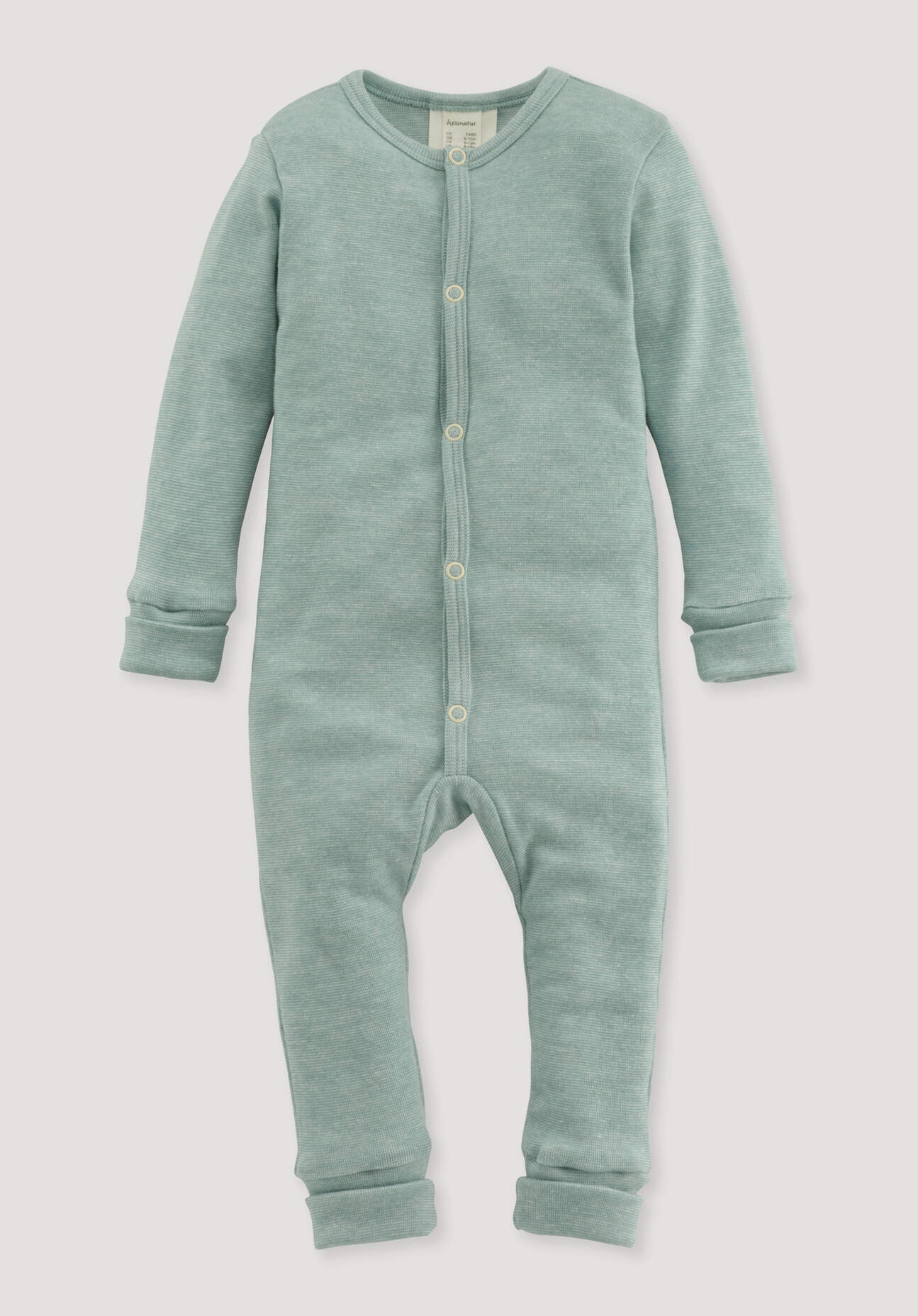 hessnatur Baby Schlafoverall aus Bio-Baumwolle mit Bio-Merinowolle und Seide - grün - Größe 86/92
