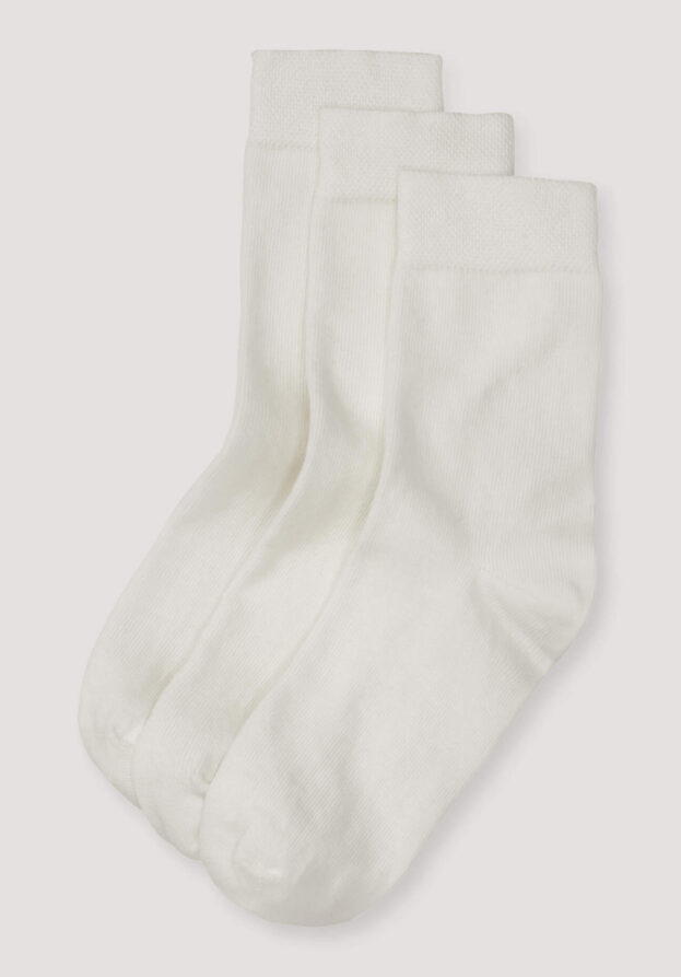 hessnatur Kinder  Socken im 3er-Pack aus Bio-Baumwolle - weiß - Größe 27-30