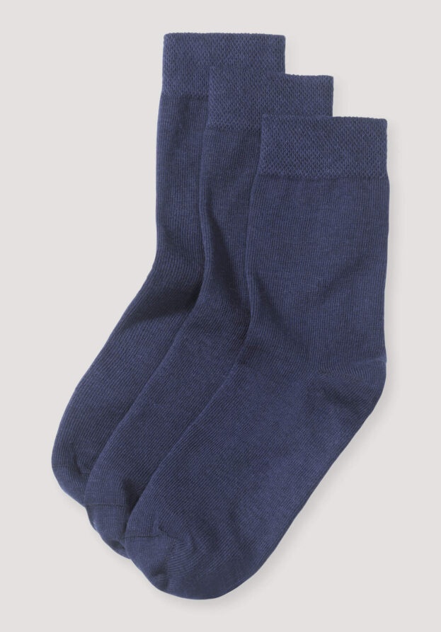 hessnatur Kinder  Socken im 3er-Pack aus Bio-Baumwolle - blau - Größe 39-42