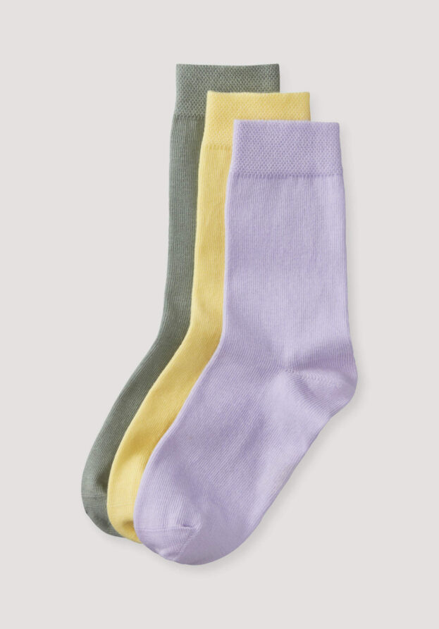 hessnatur Kinder  Socken im 3er-Pack aus Bio-Baumwolle - grün - Größe 39-42