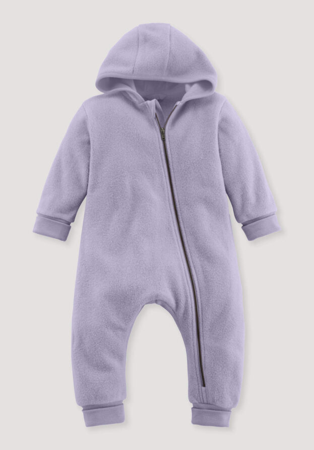 hessnatur Baby Softfleece Overall aus Bio-Baumwolle - lila - Größe 74/80