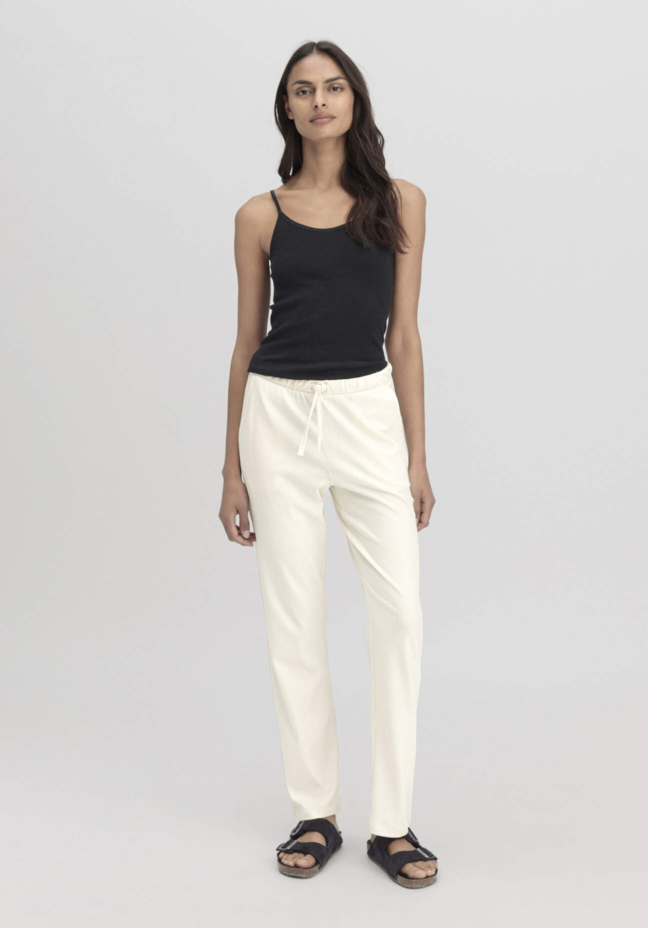 hessnatur Damen Spaghetti-Top im 2er-Pack PURE COTTON aus Bio-Baumwolle - schwarz - Größe 34