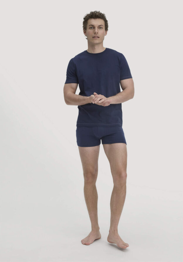 hessnatur Herren T-Shirt PURE COTTON aus Bio-Baumwolle - blau - Größe 52