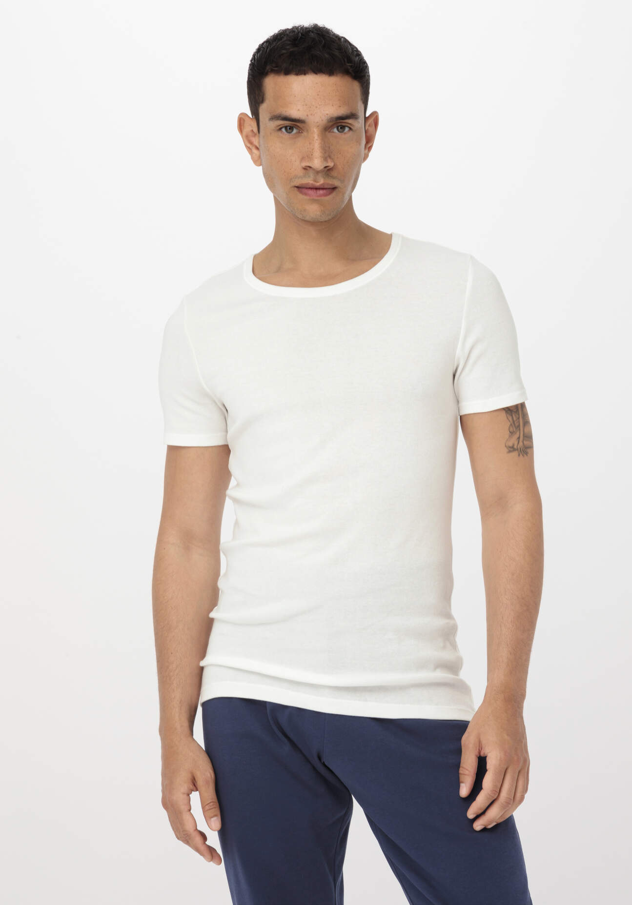 hessnatur Herren T-Shirt im 2er-Pack PURE NATURE aus Bio-Baumwolle - weiß - Größe 5 = M