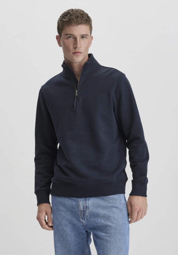 hessnatur Herren Troyer Regular aus Bio-Baumwolle - blau - Größe 54