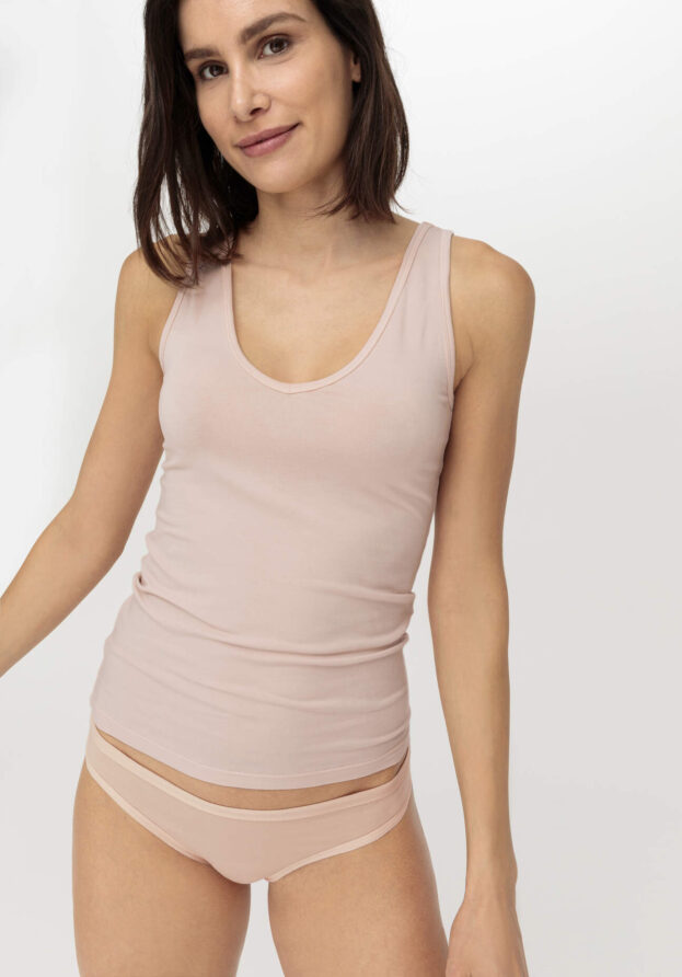 hessnatur Damen V-Neck Tanktop PURE BALANCE aus Bio-Baumwolle und TENCEL™ Modal - rosa - Größe 34