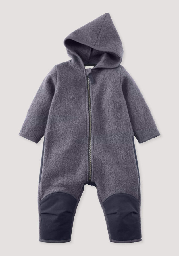 hessnatur Baby Wollwalk Overall aus Bio-Merinowolle mit Softshell - lila - Größe 74/80