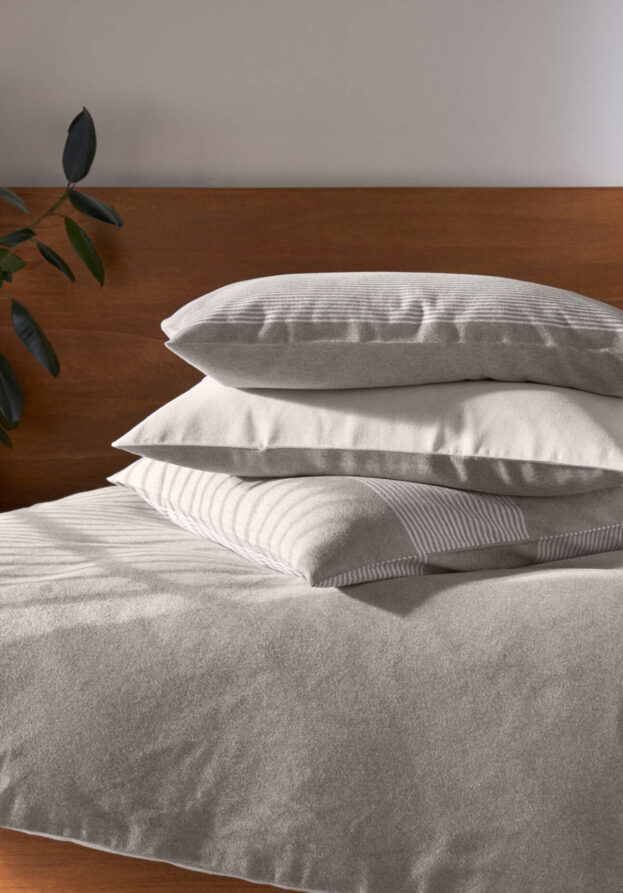 hessnatur Biber Bettwäsche-Set SEON aus Bio-Baumwolle - grau - Größe 240x220 / 2x40x80 cm