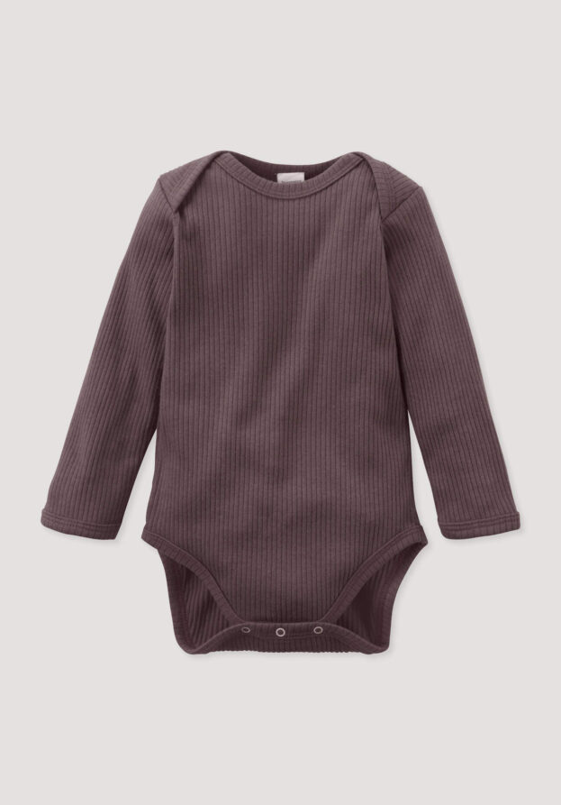 hessnatur Baby Body Langarm aus Bio-Baumwolle mit Bio-Merinowolle - lila - Größe 98/104