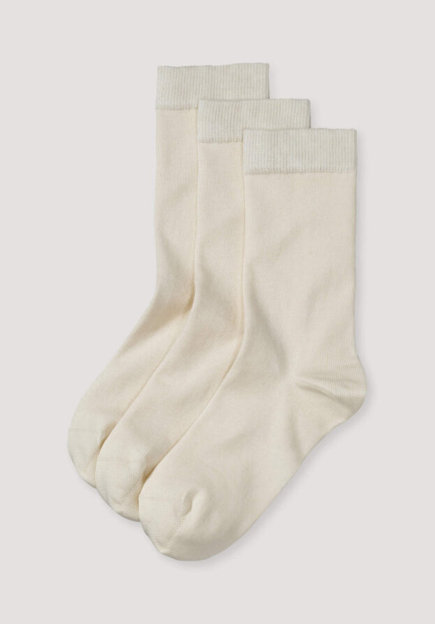 hessnatur Damen Socken im 3er-Pack aus Bio-Baumwolle - weiß - Größe 41-43