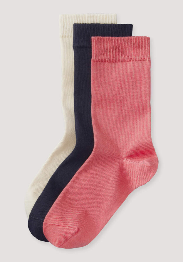 hessnatur Damen Socken im 3er-Pack aus Bio-Baumwolle - rot - Größe 41-43