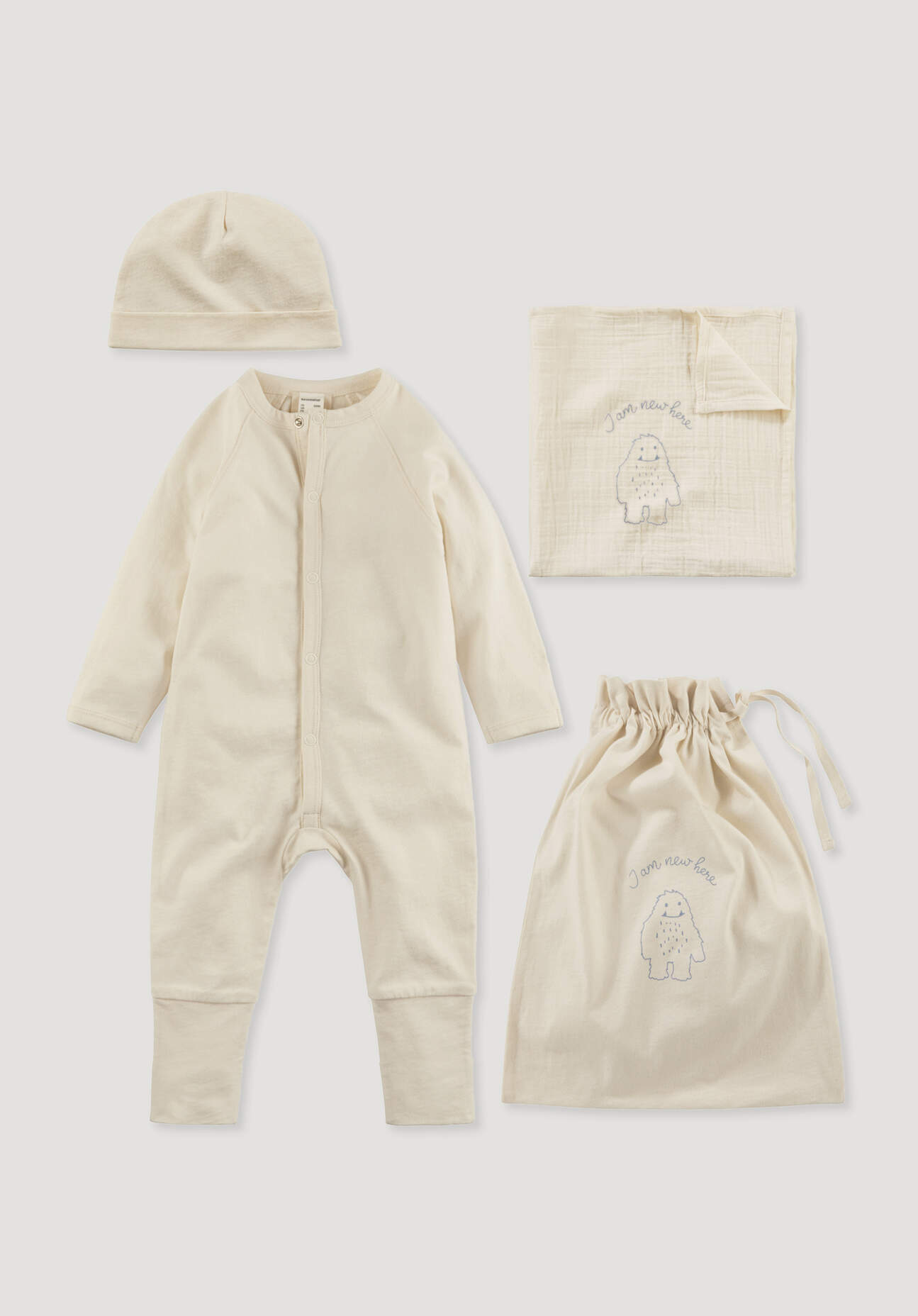 hessnatur Baby Erstausstattung Newborn im Set aus Bio-Baumwolle - natur - Größe 62/68