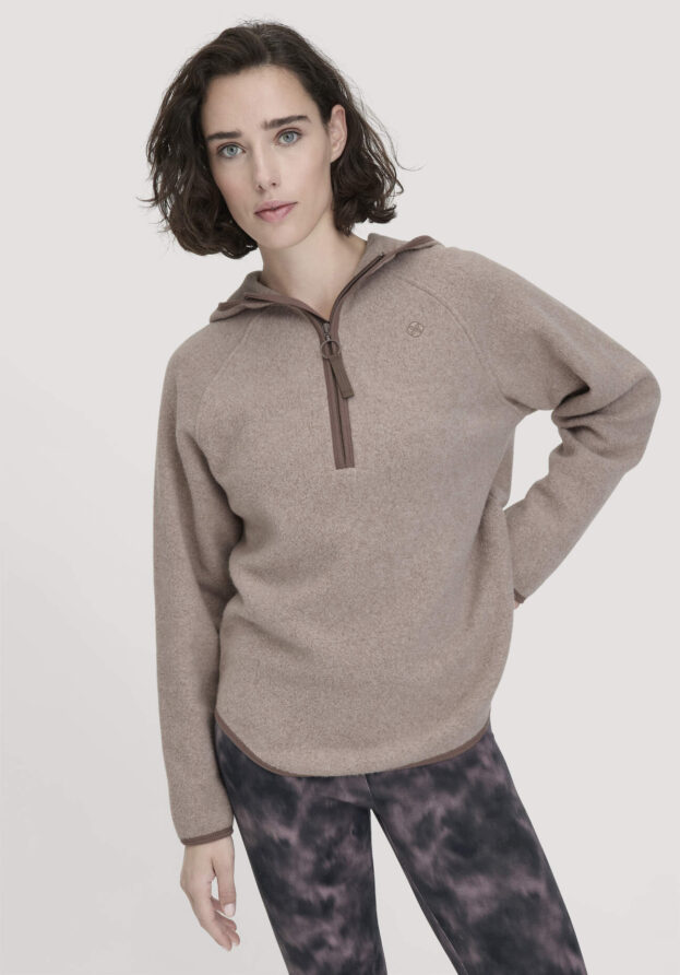 hessnatur Loungewear Fleece Hoodie Relaxed ACTIVE LIGHT aus Bio-Baumwolle - beige - Größe M