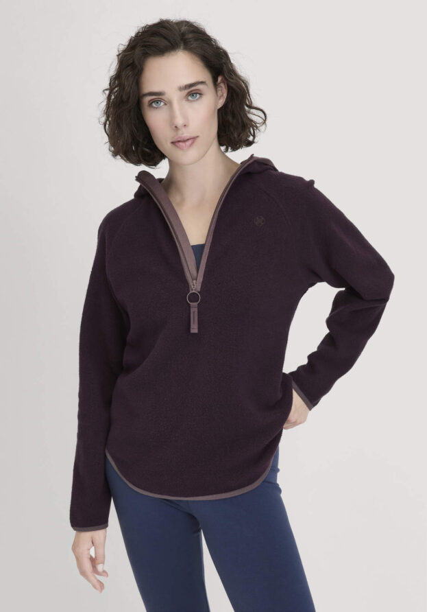 hessnatur Loungewear Fleece Hoodie Relaxed ACTIVE LIGHT aus Bio-Baumwolle - braun - Größe L