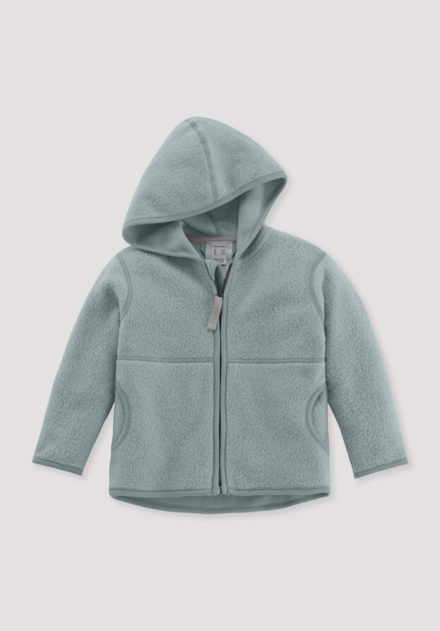 hessnatur Baby Fleece Jacke aus Bio-Baumwolle - grün - Größe 62/68