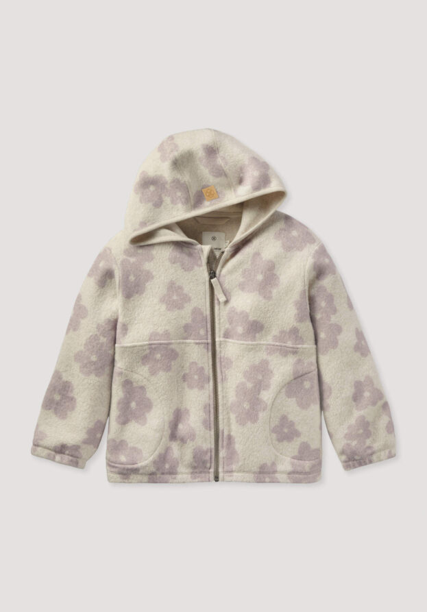 hessnatur Kinder Fleece Jacke aus Bio-Baumwolle - lila - Größe 110/116