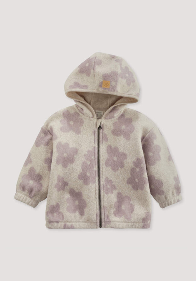 hessnatur Baby Fleece Jacke reiner Bio-Baumwolle - lila - Größe 86/92