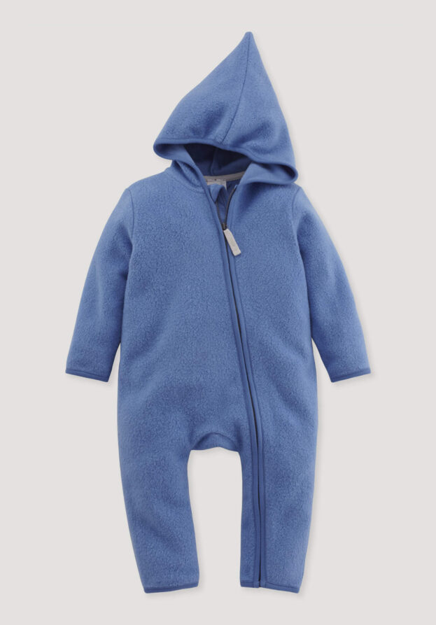 hessnatur Baby Fleece Overall Regular aus Bio-Baumwolle - blau - Größe 86/92