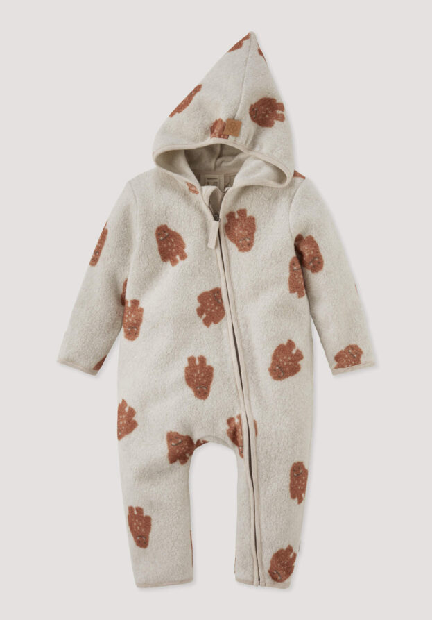 hessnatur Baby Fleece Overall Regular aus Bio-Baumwolle - braun - Größe 74/80