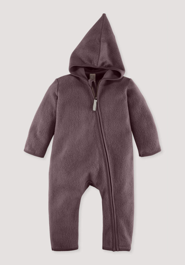 hessnatur Baby Fleece Overall Regular aus Bio-Baumwolle - lila - Größe 50/56
