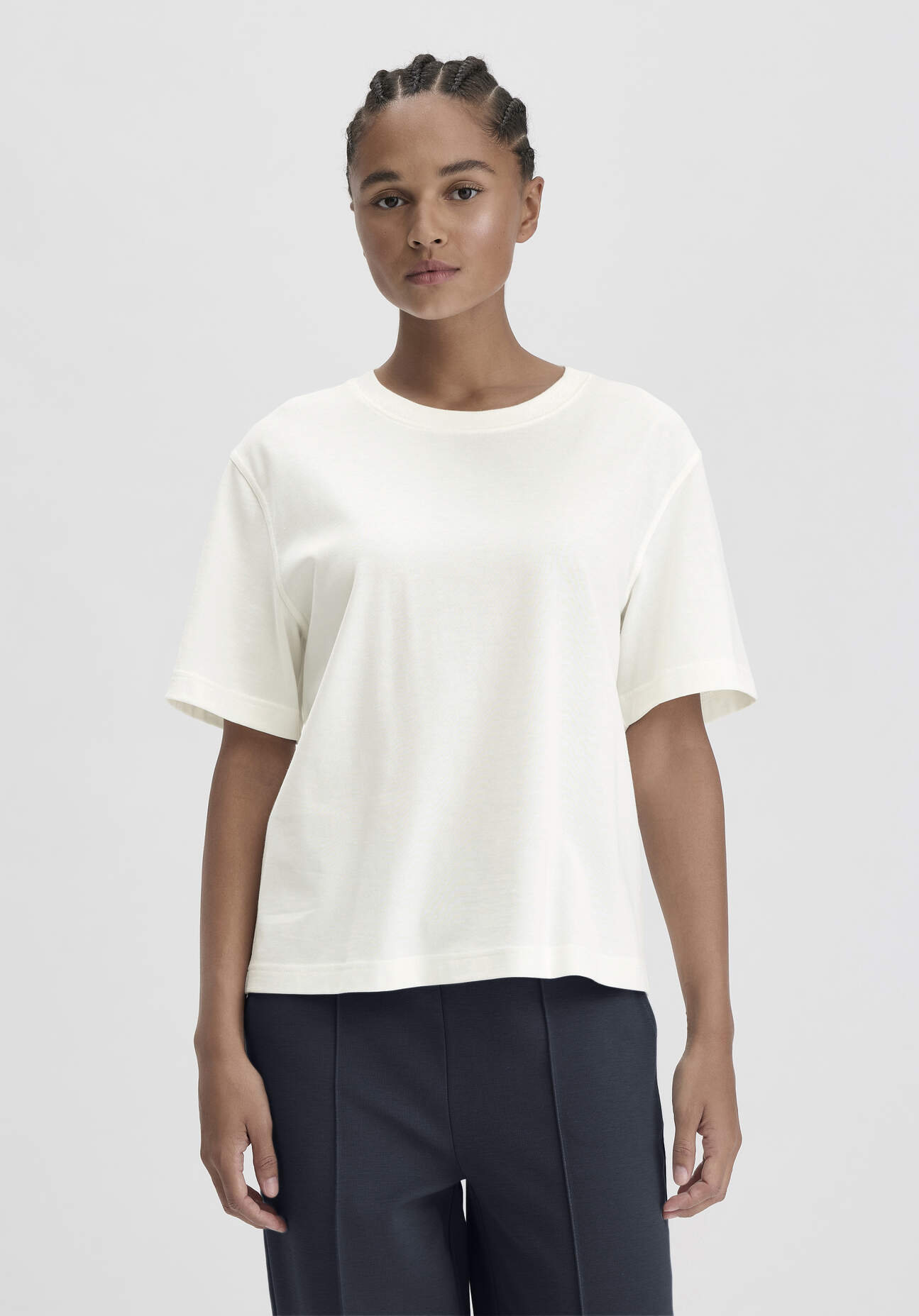 hessnatur Damen Heavy Jersey T-Shirt Oversize aus Bio-Baumwolle - weiß - Größe 38