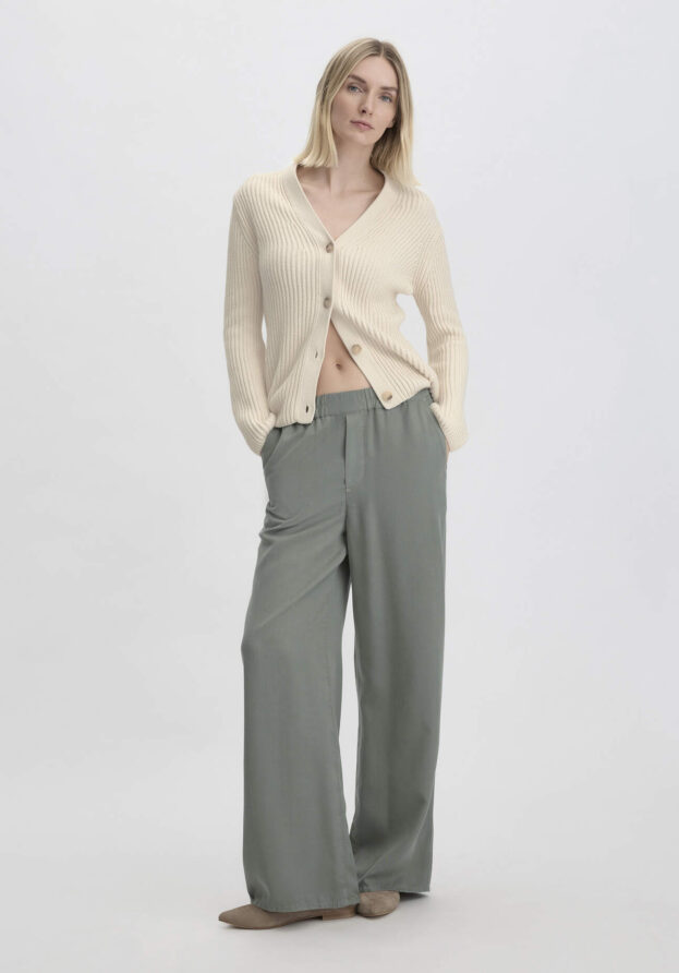hessnatur Damen Hose Wide Leg Relaxed aus TENCEL™ Lyocell - grün - Größe 46