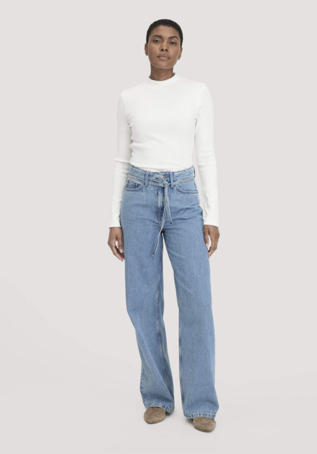 hessnatur Damen Jeans ALVA Wide Leg Soft aus Bio-Baumwolle mit TENCEL™ Lyocell - blau - Größe 28/34