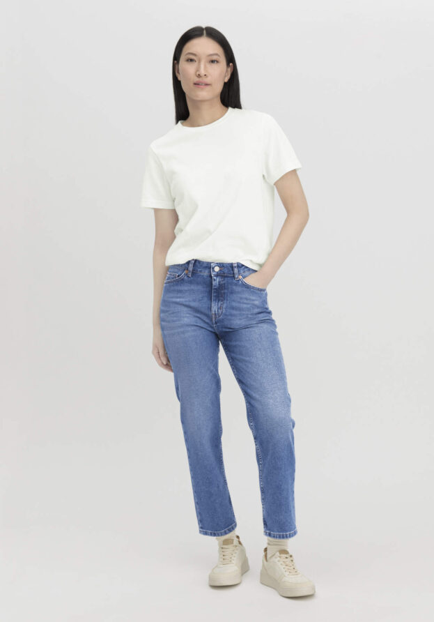 hessnatur Damen Jeans BEA High Rise Straight aus Bio-Denim - blau - Größe 32/29