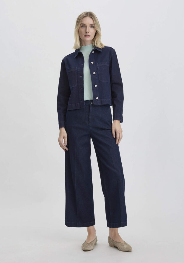 hessnatur Damen Jeans Culotte BETTER RECYCLING aus Bio-Denim - blau - Größe 48