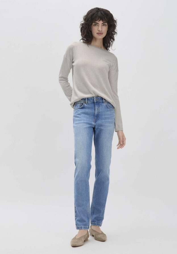 hessnatur Damen Jeans HANNA High Rise Mom Fit aus softem Bio-Denim - blau - Größe 30/30