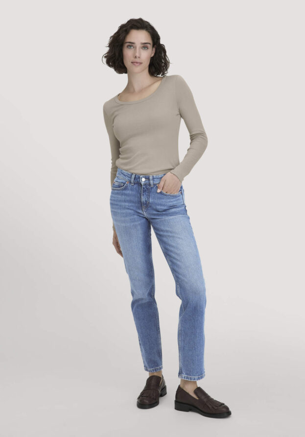 hessnatur Damen Jeans MARIE Straight aus Bio-Denim - blau - Größe 28/32